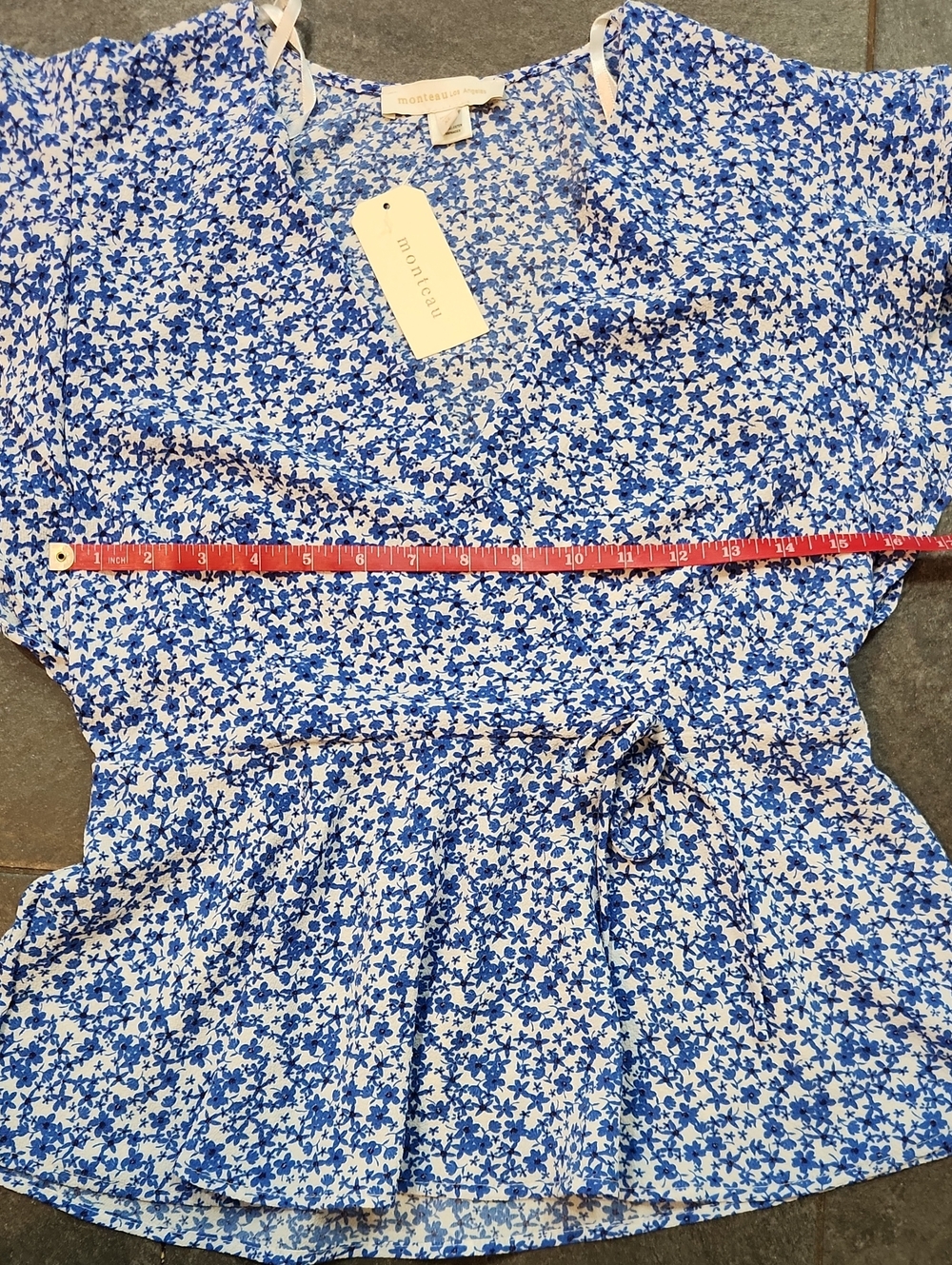 Monteau Faux Wrap Blouse (Misses XL) - Picture 6 of 7